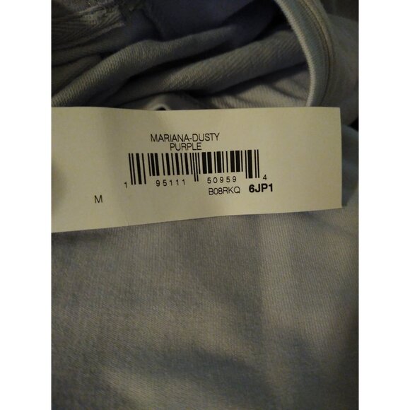 The Drop Women's Sz M Mariana Dusty Purple Strong Shoulder Knee Length Dress NEW - Picture 6 of 8